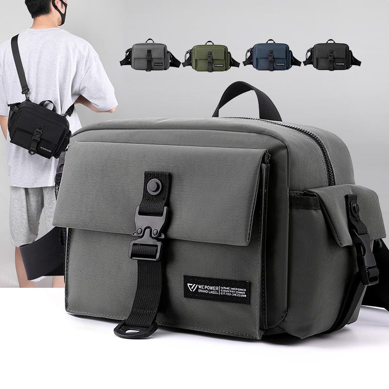 New trendy men's shoulder crossbody bag large capacity outdoor waist bag multifunctional casual chest bag travel backpack