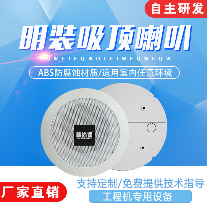 Cuerno de techo de cubierta abierta cuelga de pared interior sonido de fondo música de fondo elevación tipo pared colgante tienda restaurante centro comercial plaza