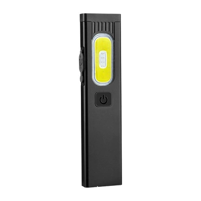 Strong Magnetic Ultra-Thin Flashlight with Strong Light, Rechargeable, Size Measurement, Outdoor Portable Inspection Led Pen Clip Repair Work Light (UV fənərlər) - black