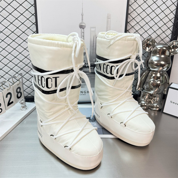 Winter non-slip keep warm ski high boots with shoelaces platform