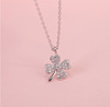 Lucky clover, necklace, brand small design chain for key bag , Korean style, simple and elegant design