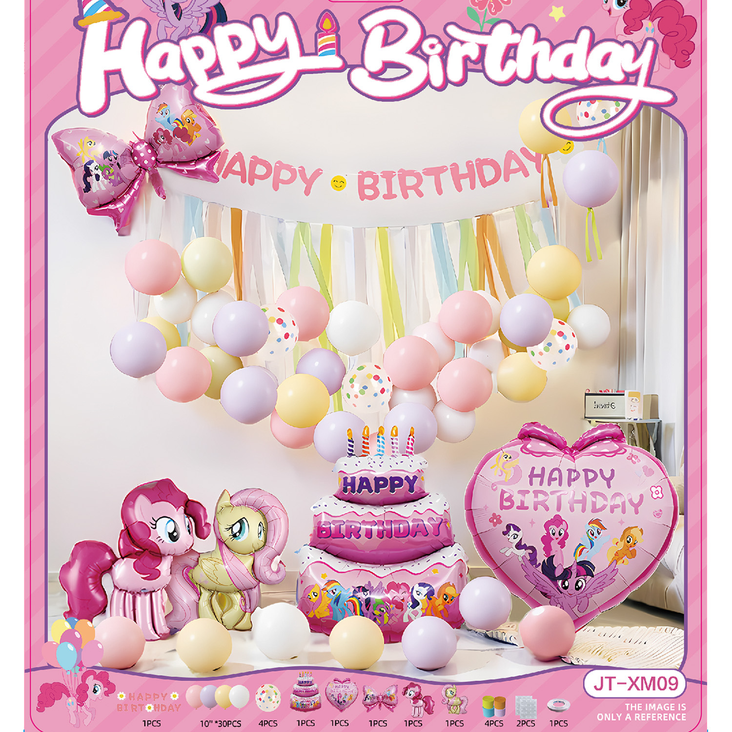 Decoraciones de fiesta de cumpleaños con tema de Kulomi, escenario de fondo de pared de globo, diseño de chicas, sensación ritual, chicas rosa