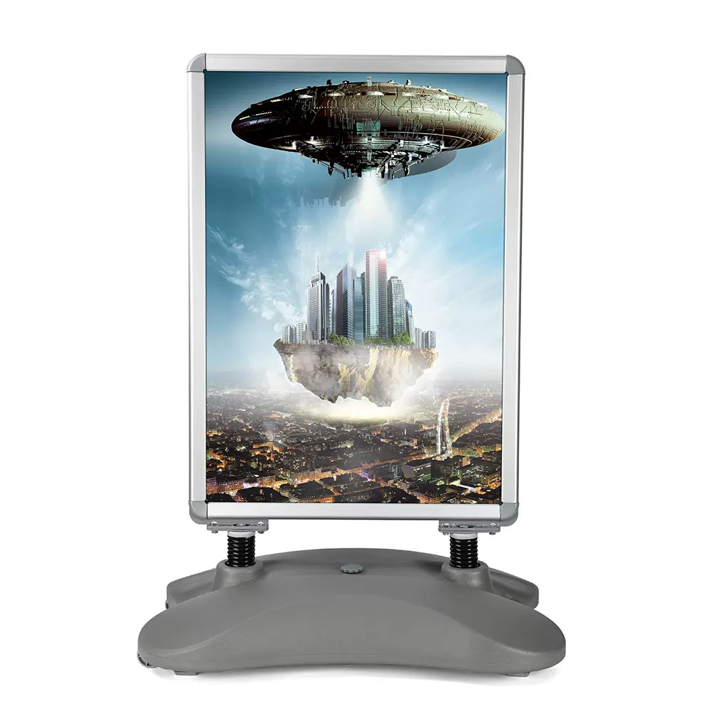 注水海报架出口户外注水弹簧海报架防风带移动滑轮展示架指示牌