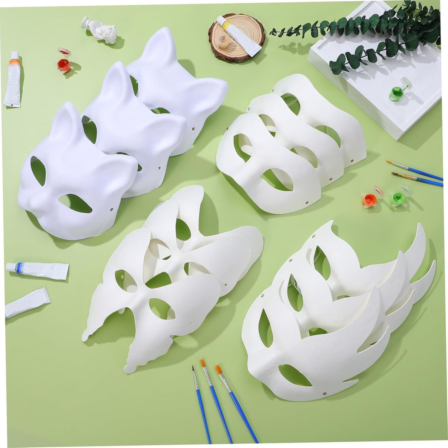 Máscara de pulpa transfronteriza, pintura en blanco, accesorios de actividades hechas a mano para niños, máscaras hechas a mano de bricolaje, mascarones para hombres y mujeres