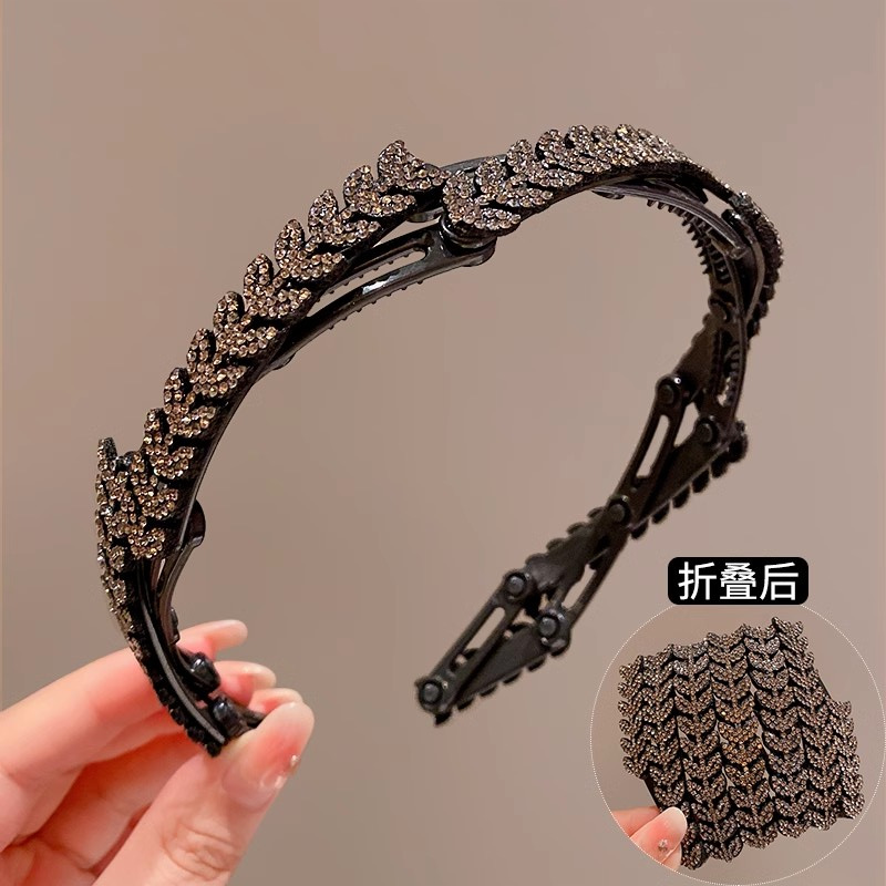 Horde de trigo diamante plegable para mujeres 2025 nuevo cráneo alto portátil viaje lavado de cara tarjeta de cabello de viaje cabello de cabeza