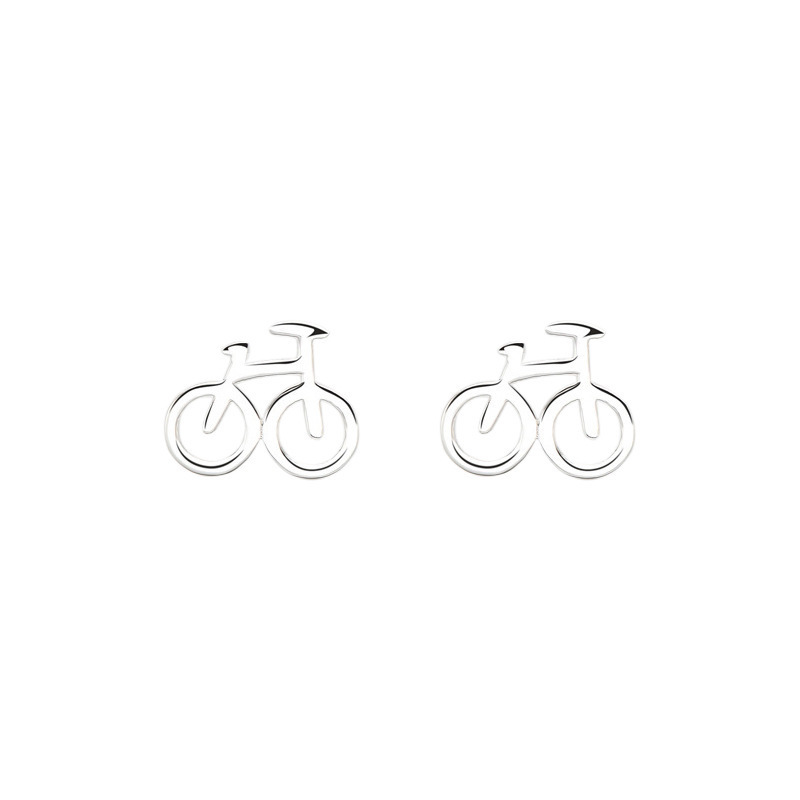 Bicycle Stud Earrings In Pure Silver For Women Simple And Versatile_voghion.com