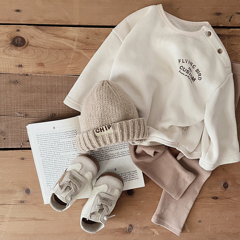 INS estilo coreano bebé polainas nuevo algodón Mediados de cintura pantalones de los niños de color sólido casual ropa de abrigo Delgado Leggings