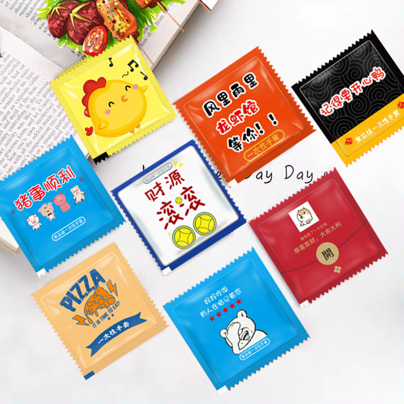 Independent packaging disposable gloves edible PE transparent plastic food grade catering takeout crayfish thick wholesale