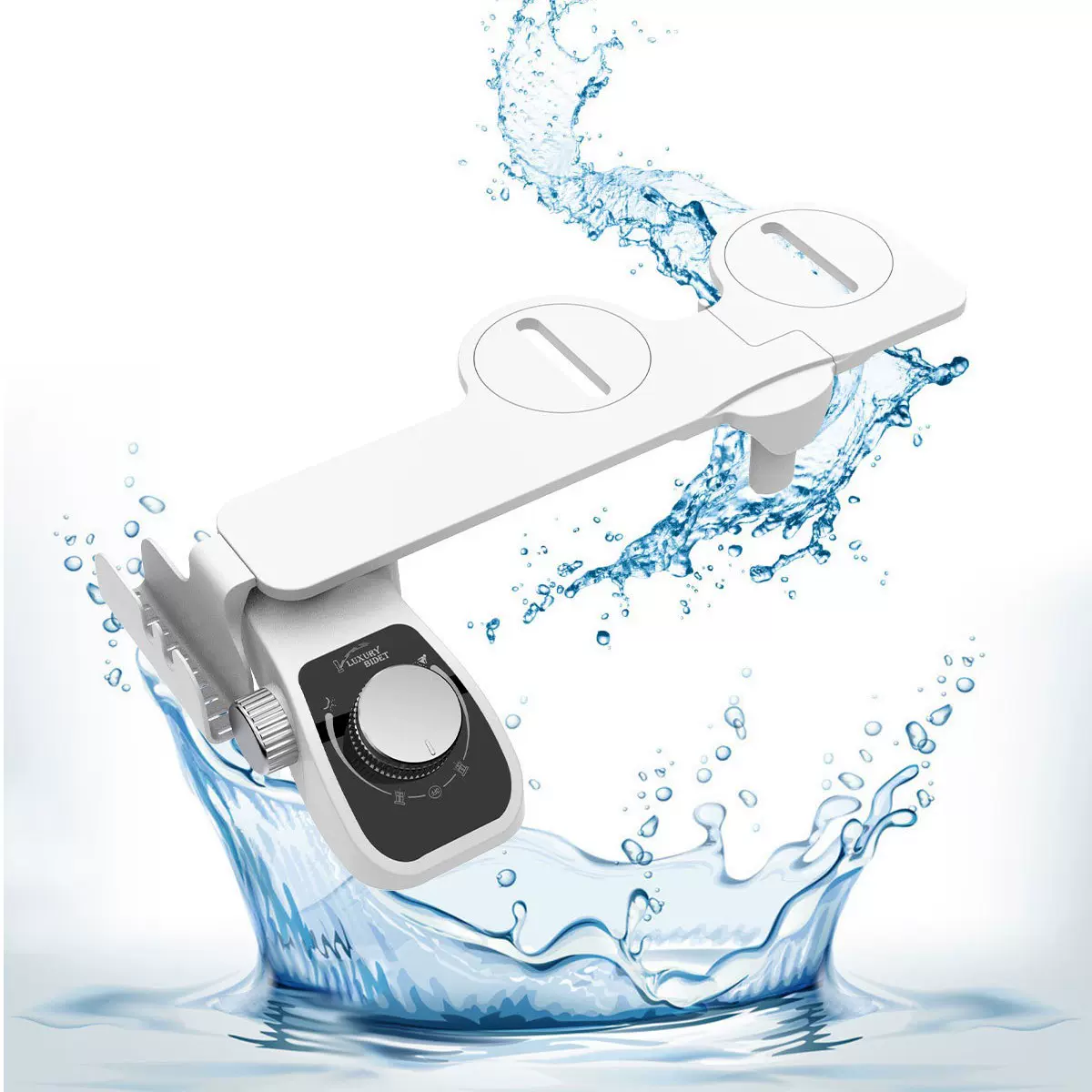 跨境薄款可折叠免电妇洗器 智能马桶盖带置物架带过滤洁身器