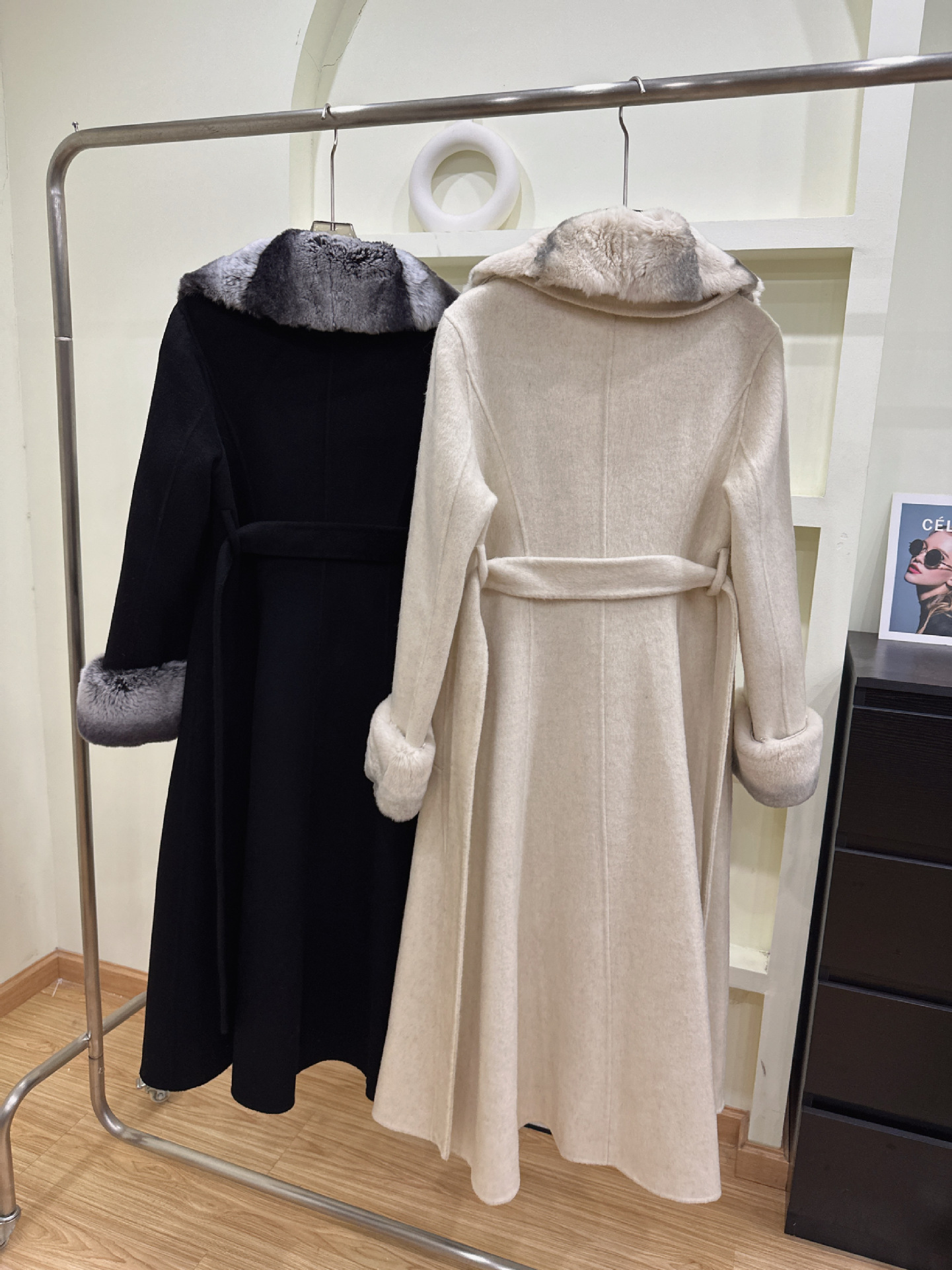 Close-up of wool coat texture