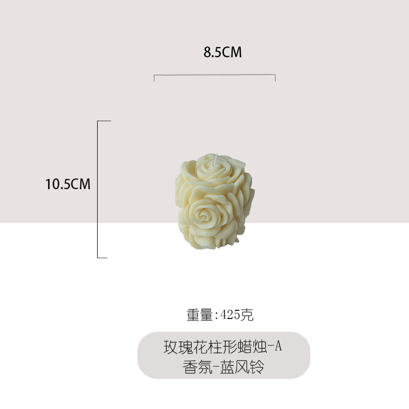 Ventas transfronterizas de rosas columnares vela de incienso regalo de mano joyas para el hogar regalo de Año Nuevo vela al por mayor