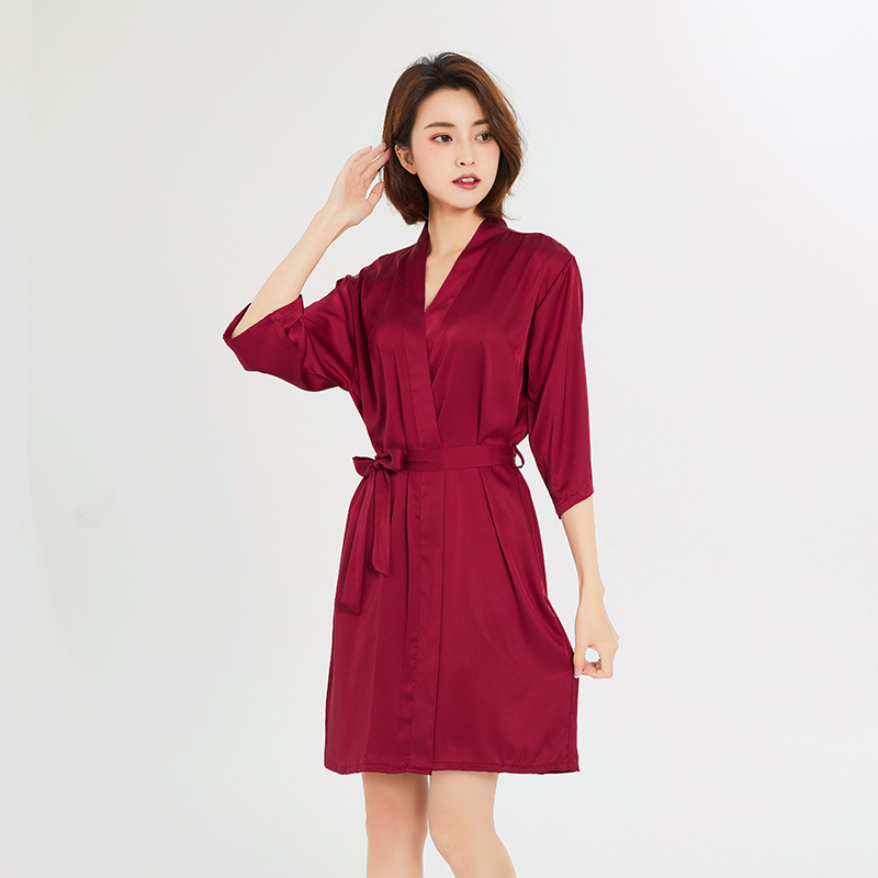 Ropa de novia, túnica de mañana, túnica de noche, maquillaje de bodas, dama de honor, kimono de boda, seda, túnica de baño de satén