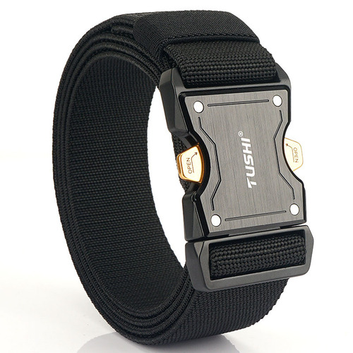 Aluminum alloy tactical clip nylon elastic webbing workwear outdoor training belt manufacturer wholesale pant belt