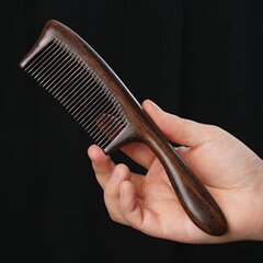 天然黑檀木梳子大齿宽齿防卷发梳静电家用女士长发脱发男按