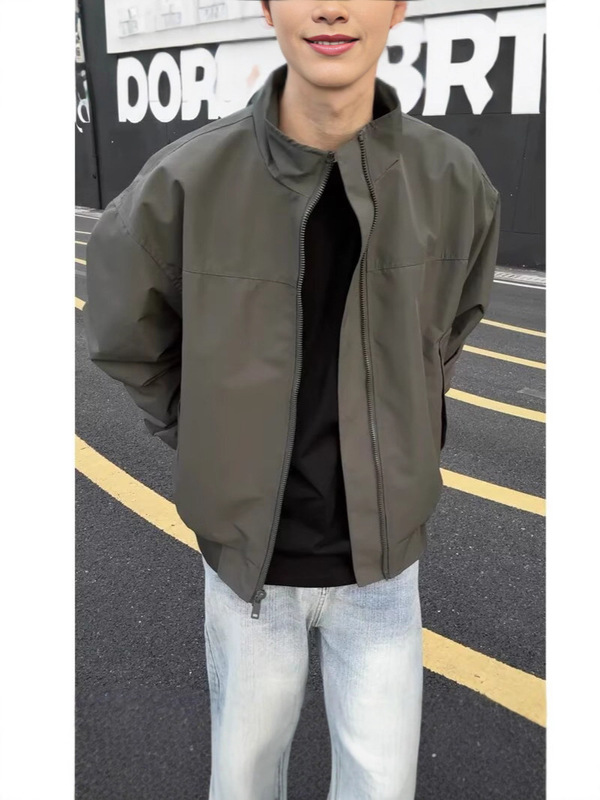 军绿色美式飞行员夹克男款春秋感痞帅教练工装夹克广州棒球服|undefined