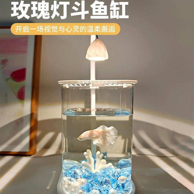 2025 новый аквариум для петушков, популярный маленький стеклянный аквариум для гостиной, настольный аквариум для декоративных рыб, ландшафтный аквариум для офиса или рабочего стола
