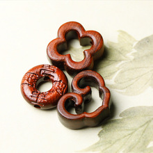 小叶紫檀木雕小配件手串背云DIY雕刻文玩祥云如意饰品配件