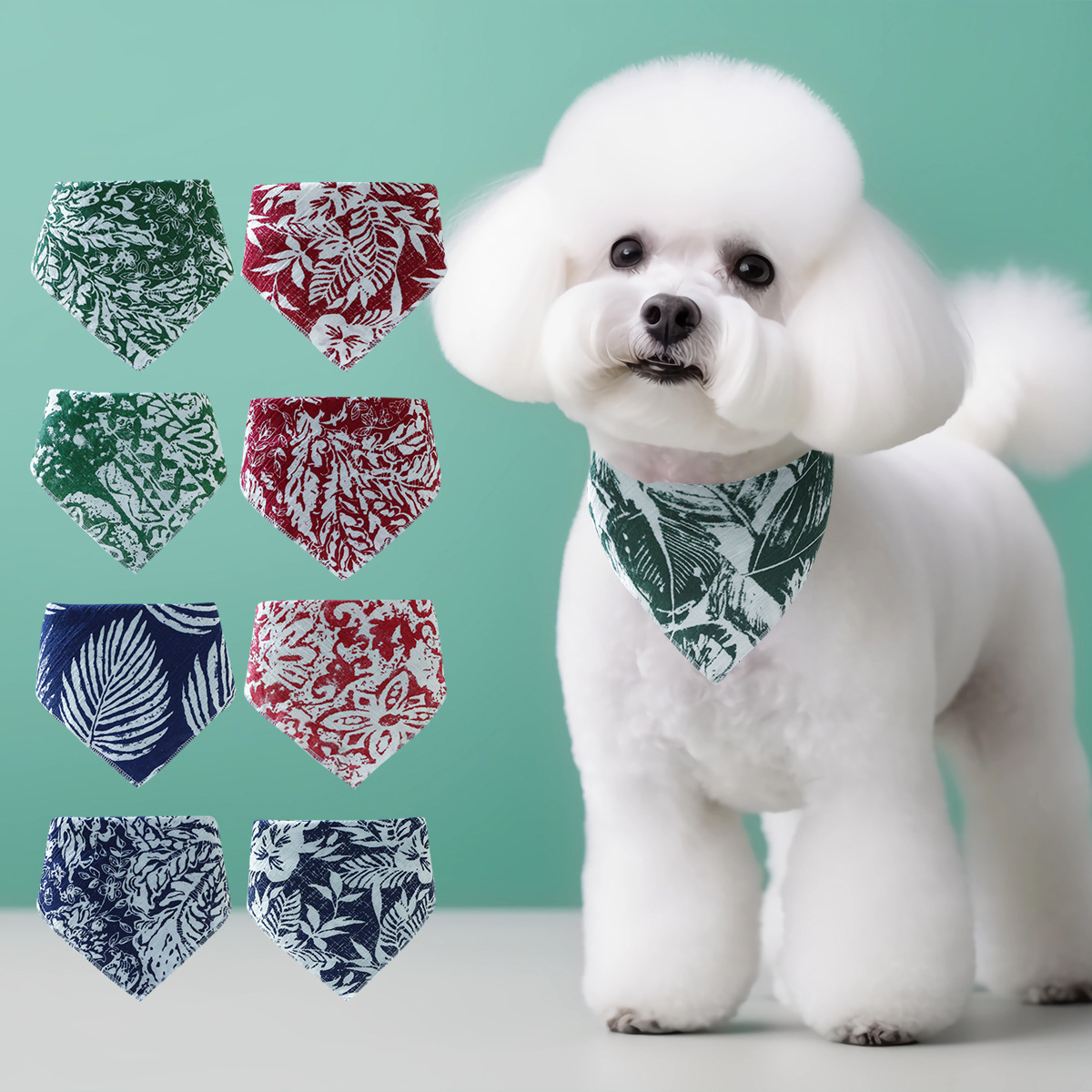 Popular Pet Circle Dog And Cat Color Double Layer Triangle Scarf Drop Shipping