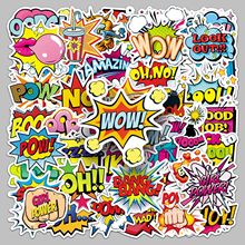 50张爆炸贴卡通贴纸英文标语潮流涂鸦炫酷滑板装饰手机壳耳机贴纸