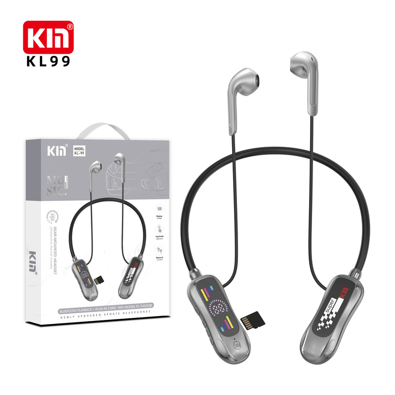 Kin-Kl99 New Sports Car High-Looking, Ultra-Clear Sound Quality, Plug-In Card, Ultra-Long Battery Life, Hanging Neck Bluetooth Headset