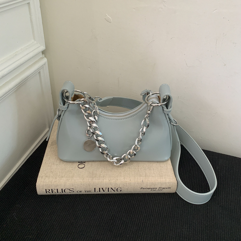 Bolsa de moda denim popular bolso bajo la axila bolso de moda diaria simple bolso de media luna de textura bolso de hombro versátil image 5
