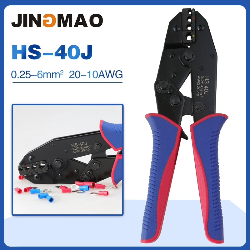 Трансграничные HS-30J Клещи для обжима клемм холодного отжима Европейские трещотки с храповым механизмом, экономичные предварительно изолированные клеммы холодного отжима