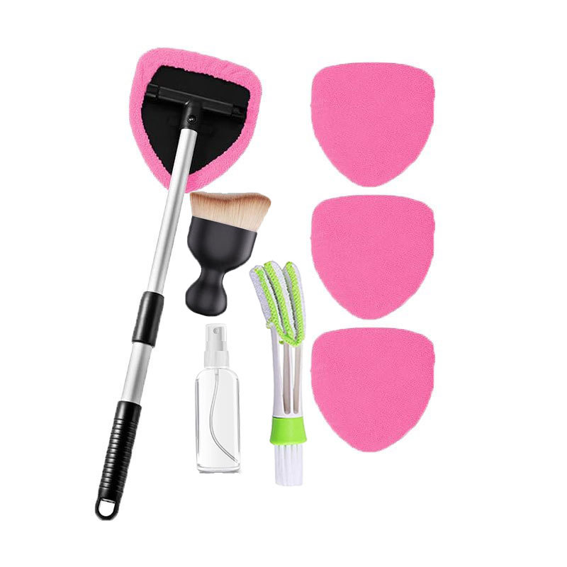 조합 4(4): 분홍색 천 커버 4개 + 오각형 플라스틱 부품 1세트 + 스프레이 병 1개 + 에어컨 청소 브러시 ​​1개 + 틈새 브러시 1개