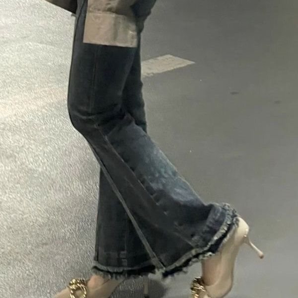High Heels 2023 New Style Pointed Toe Design Niche Metallic Nude Chain French Shallow Mouth Thin Single Shoes Split-Toe Women's Shoes