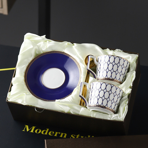 High-end gift box European light luxury creative cappuccino English-style ceramic coffee cup set afternoon flower tea plate cups