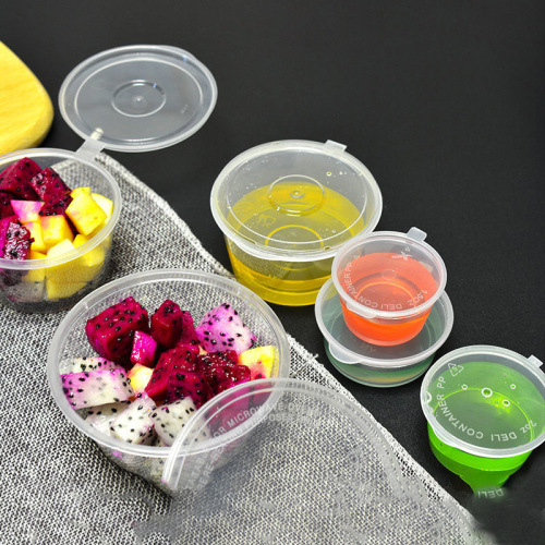 Single-use sauce cups commercial small dipping sauce cups portable sealed non-leak sauce container integrated takeout packing and dividing box