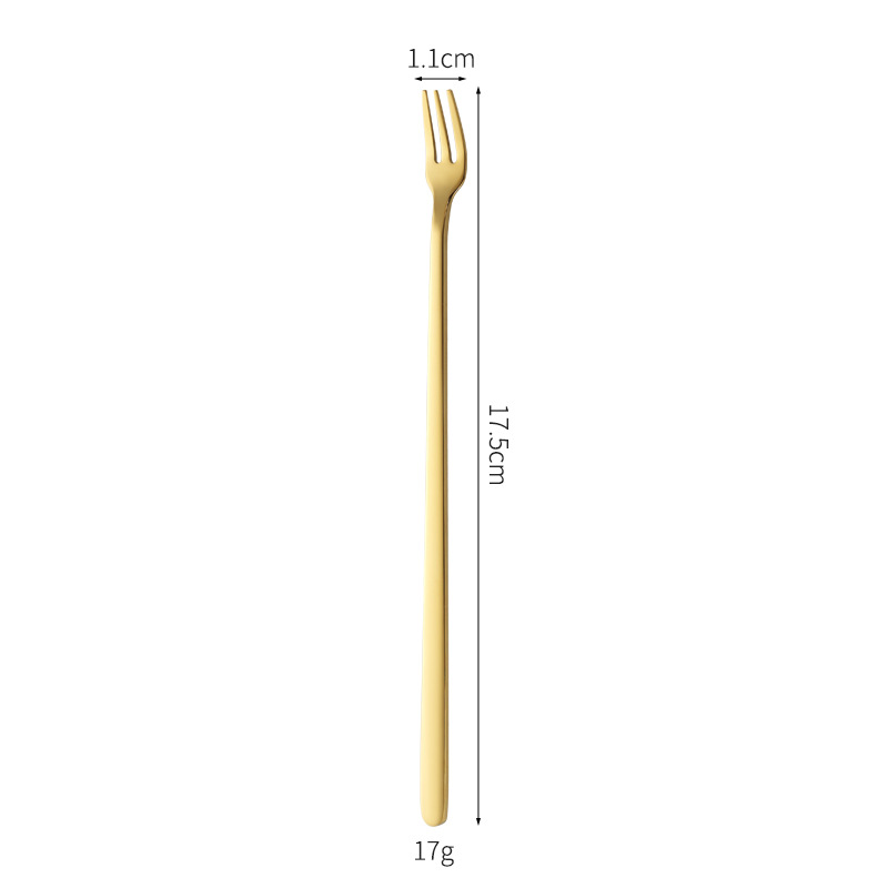 304-17cm 스퀘어 헤드 포크(골드)
