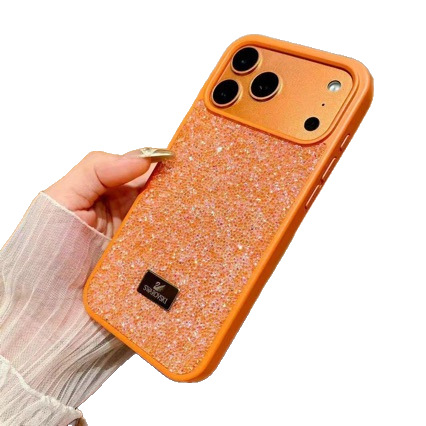 Coque luxueuse et scintillante en diamant pour iPhone 17 Pro Max et iPhone 15, plaquée or, marque tendance, strass haut de gamme, 16 pouces._voghion.com