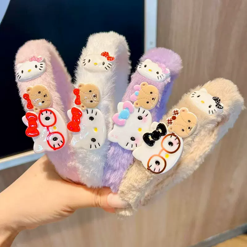 儿童毛绒卡通猫咪发箍女童可爱公主头饰宝宝头箍秋冬新款超萌发饰