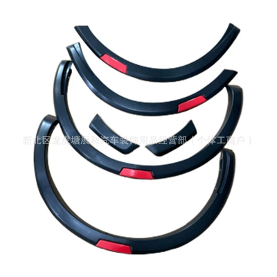 Suitable for 2015-2021 Navara Np300 Wheel Arch Modification with Lights, Narrow Body Wheel Arches (Wheel eyebrow) - 15-20-np300-wheel-eyebrows-matte-black-red-trim