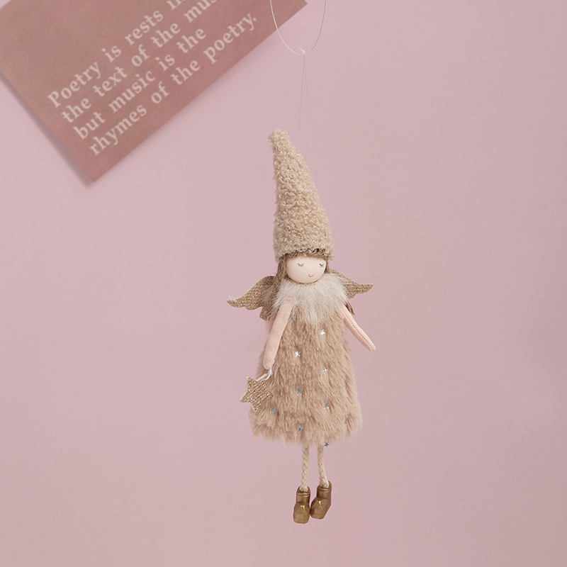 Nuevos productos transfronterizos de muñecas de ángel de niña pequeña decoración de Navidad colgante lindo colgante de ángel de peluche