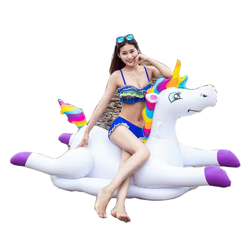 Outdoor Inflatable Water Unicorn Mount Inflatable Toy Rocking Horse Lawn Play Spray Mat Sprinkler Rocking Chair