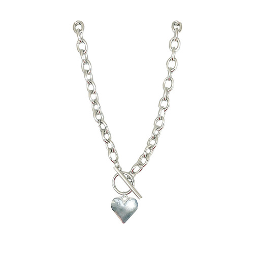 Niche Design Instagram-Worthy Heart-Shaped Pendant Clavicle Chain with OT Clasp | Internet-Famous Hip-Hop Disco-Ready Cold-Style Heart Necklace for Women