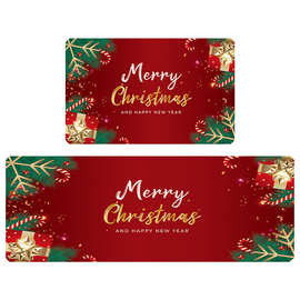 现货亚马逊圣诞节厨房地垫防滑垫冬季入户地垫玄关脚垫防滑