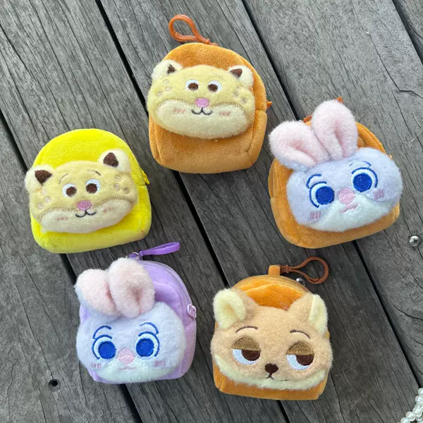 Cute New Cute Doll Coin Purse Cartoon Stuffed Animal Head Earphone Bag Pendant Night Market Stall Wholesale