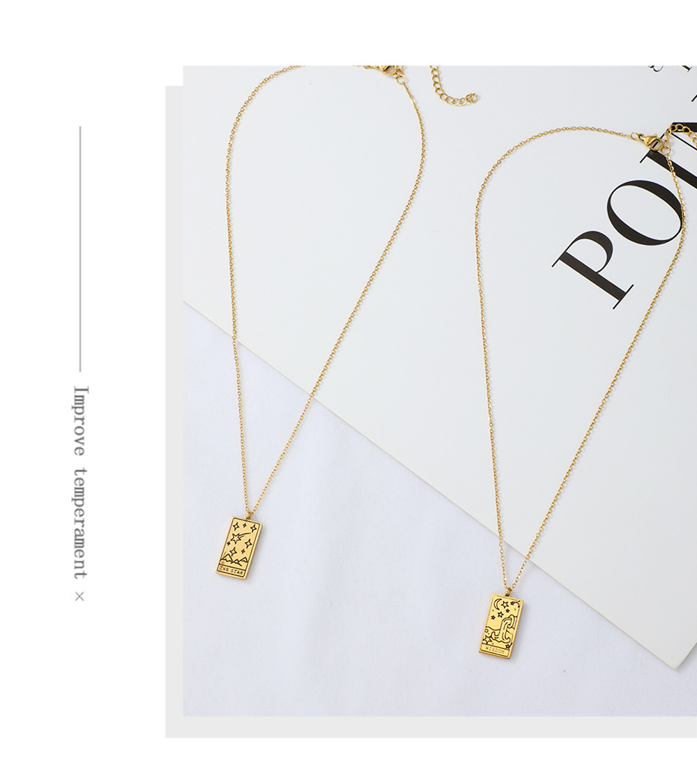 Nihaojewelry Simple Tarot Pendant Stainless Steel Necklace Wholesale Jewelry