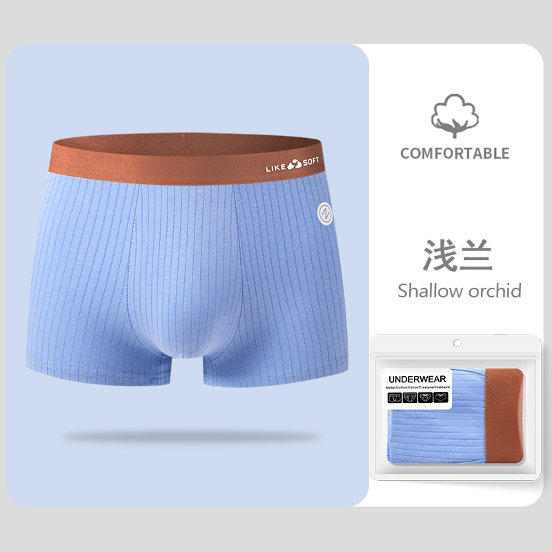 Pantalones interiores de hombre de algodón de contraste de color rayas antibacterianas pro-piel de la piel de los deportes transpirables pantalones adolescentes al por mayor