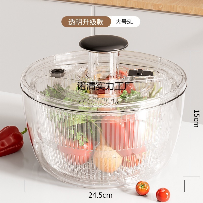 Cesta de drenaje rotativa de gran capacidad deshidratación de verduras prensadas deshidratación de ensalada doméstica deshidratación multifuncional lavabo de verduras image 8