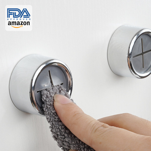 Creative Round Towel Hooks Strong Adhesive Kitchen Wall Mount No Drill Hole Traceless Adhesive Hook Dorm Hook In Stock