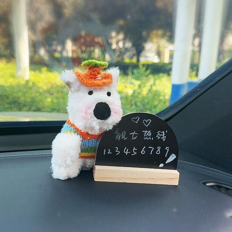 Rainbow Clothes Puppy West Highland Auto Tarjeta de estacionamiento temporal Teléfono del automóvil Número de matrícula Decoración del automóvil Matrícula móvil
