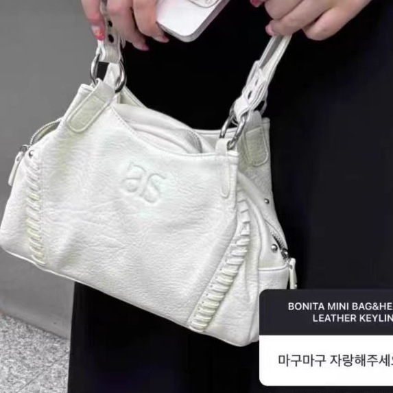 韩国 as 李茶仁同款  皮面 机车手提包