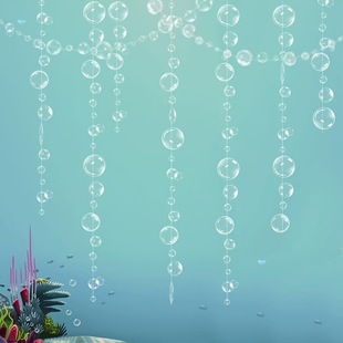4Pcs Mermaid Party Decor Vibrant Blue Transparent Bubble Cross-Border