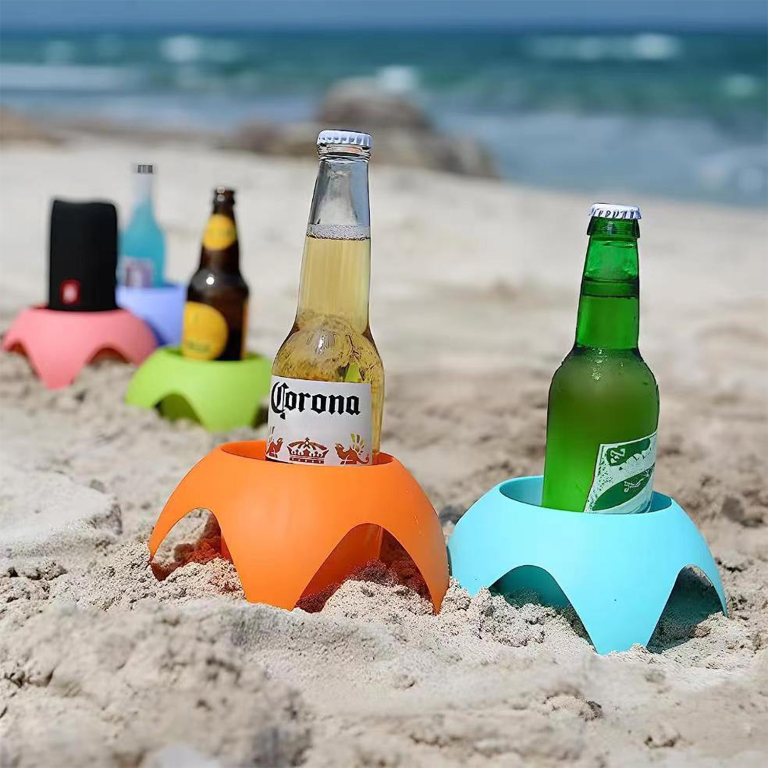 Beach Cup Holders沙灘杯托戶外海灘露營塑料置物架啤酒派對擺架