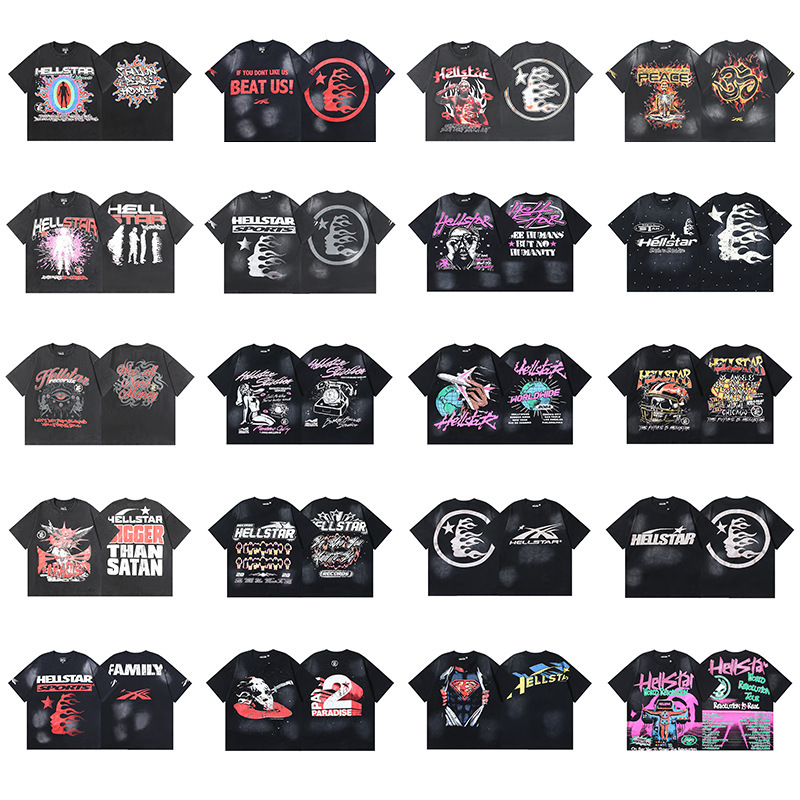 high quality Hellstar Hell Star Washed Old Man Figure Short-sleeved Men's and Women's Loose T-shirt Half-sleeve Trendy high quality Hellstar Hell Star Washed Old Man Figure Short-sleeved Men's and Women's Loose T-shirt Half-sleeve Trendy