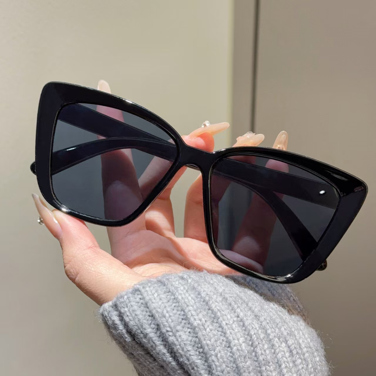 European And American Cross-Border Cat Eye Sunglasses For Women, High-End New Fashion Large Frame Sunglasses, Trendy_voghion.com
