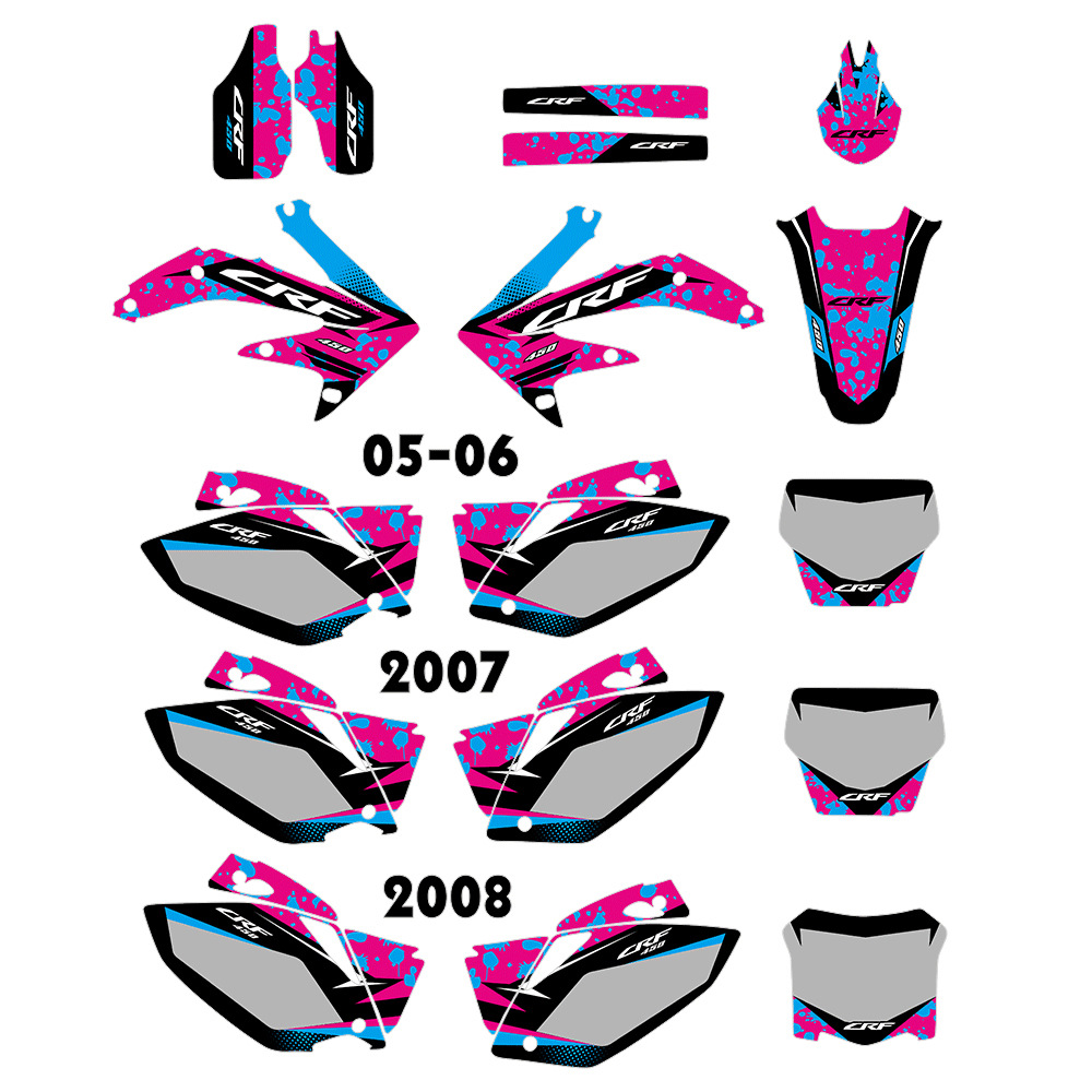 Pegatinas de motocicletas para CRF450 CRF450R 2005 - 2008 SUV conjunto completo de pegatinas de carrocería